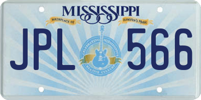 MS license plate JPL566