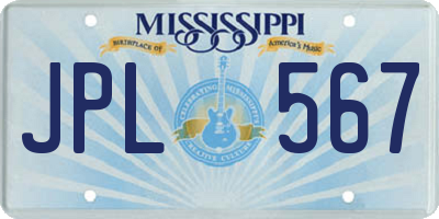 MS license plate JPL567