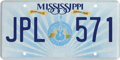 MS license plate JPL571