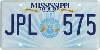 MS license plate JPL575
