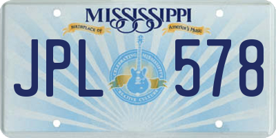 MS license plate JPL578