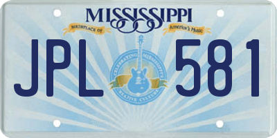 MS license plate JPL581