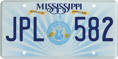 MS license plate JPL582