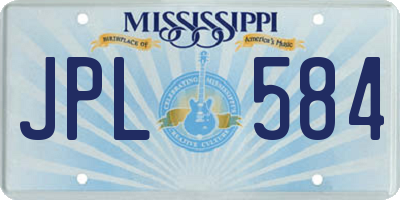 MS license plate JPL584