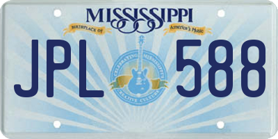 MS license plate JPL588
