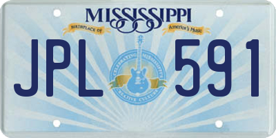 MS license plate JPL591