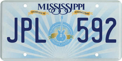 MS license plate JPL592