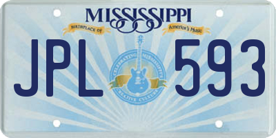 MS license plate JPL593