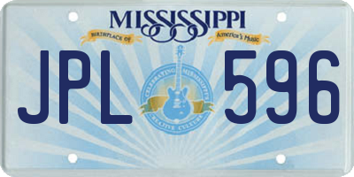 MS license plate JPL596