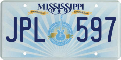 MS license plate JPL597