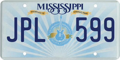 MS license plate JPL599