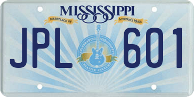 MS license plate JPL601