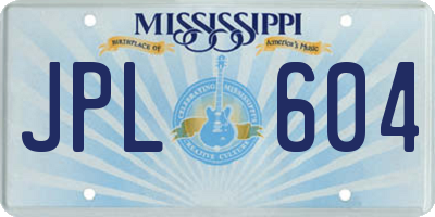 MS license plate JPL604