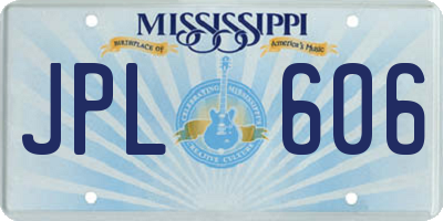MS license plate JPL606