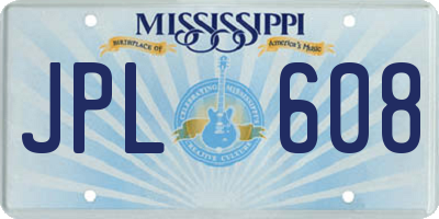MS license plate JPL608