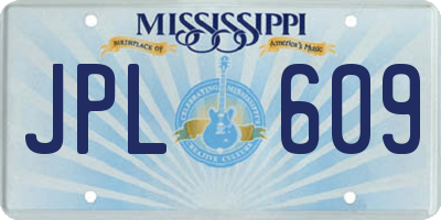 MS license plate JPL609