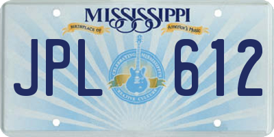 MS license plate JPL612