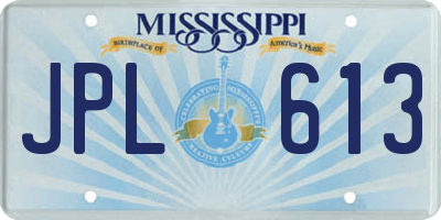 MS license plate JPL613