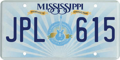 MS license plate JPL615