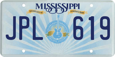 MS license plate JPL619