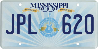 MS license plate JPL620