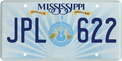 MS license plate JPL622