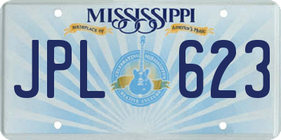 MS license plate JPL623