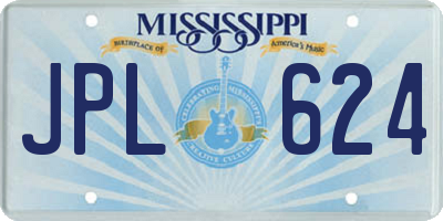 MS license plate JPL624