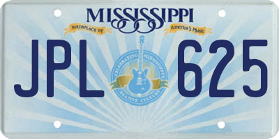 MS license plate JPL625