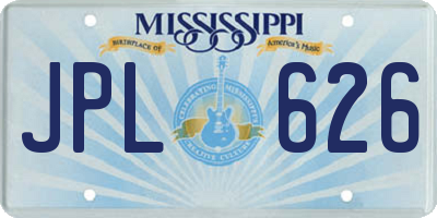 MS license plate JPL626