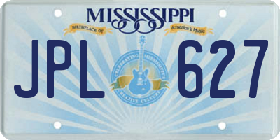 MS license plate JPL627