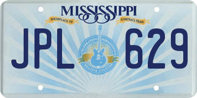 MS license plate JPL629