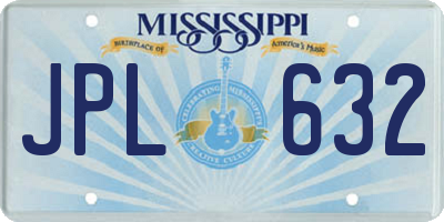 MS license plate JPL632