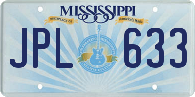 MS license plate JPL633