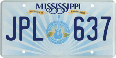 MS license plate JPL637