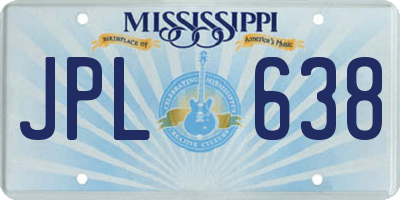 MS license plate JPL638