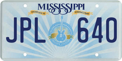 MS license plate JPL640