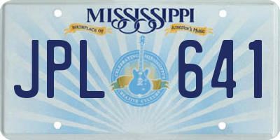MS license plate JPL641