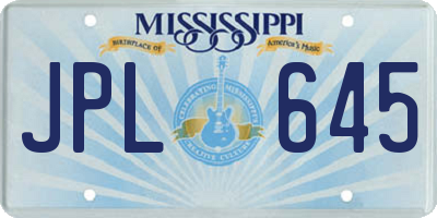 MS license plate JPL645