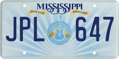 MS license plate JPL647