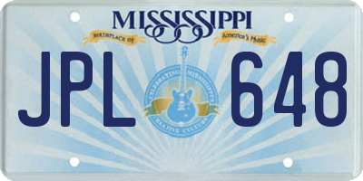 MS license plate JPL648