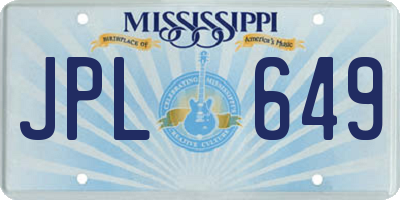 MS license plate JPL649