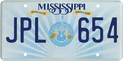 MS license plate JPL654