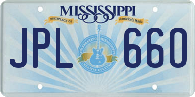 MS license plate JPL660