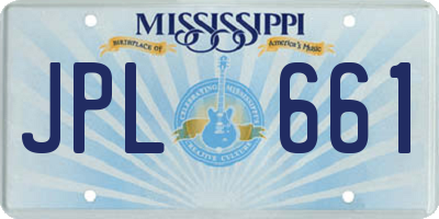 MS license plate JPL661