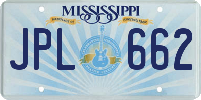 MS license plate JPL662
