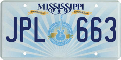MS license plate JPL663