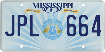 MS license plate JPL664