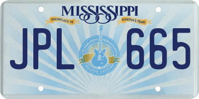 MS license plate JPL665