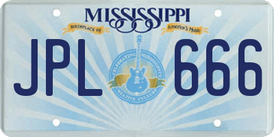 MS license plate JPL666